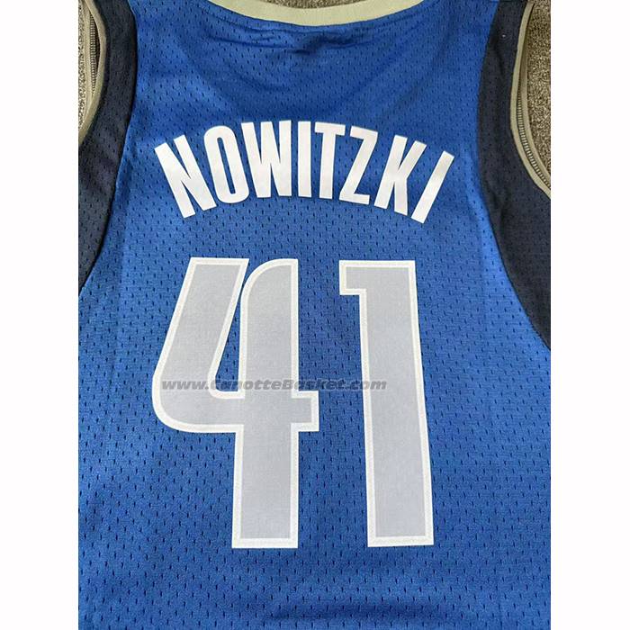 Maglia Dallas Mavericks Dirk Nowitzki No 41 Mitchell & Ness 2010-11 Blu